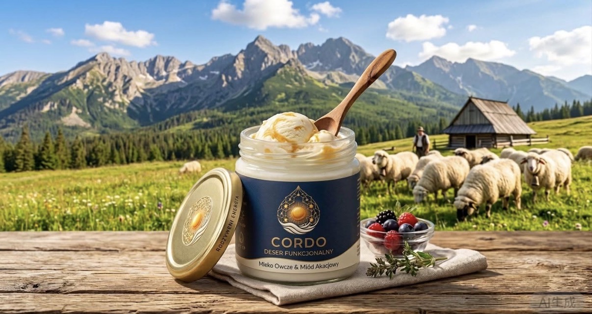 Słoik lodów Cordo na tle Tatr